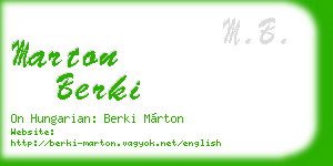 marton berki business card